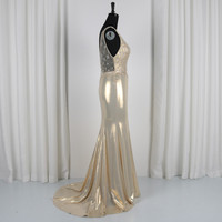 Robe longue de soirée sirène, col en V, brillante et perlée, sans manches, personnalisée, robe de bal, nouvelle collection
