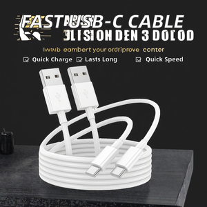 Cable de Carga Rápida USB-C a USB-A 2.0, 480 Mbps, 60 W, Cobre Estañado, 3 A/5 A, Carga Rápida para Automóvil, Android, iOS, iPhone - Product Image 2