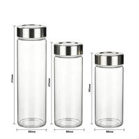 Bouteille d'eau en verre borosilicate transparent de haute qualité, 1000 ml, vente en gros