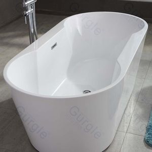 Vente chaude Blanc Ovale Design Autoportant Whirlpool Acrylique <span class=keywords><strong>Baignoire</strong></span> <span class=keywords><strong>Baignoire</strong></span> En Pierre Artificielle Pour Appartement Hôtel - Product Image 3