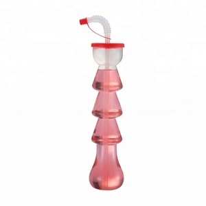 Bikini Shape Yard <b>Cup</b> Slushy <b>Cup</b> 12oz <b>With</b> <b>Straw</b> PET Plastic Custom Color Custom Logo Wholesale - Product Image 3