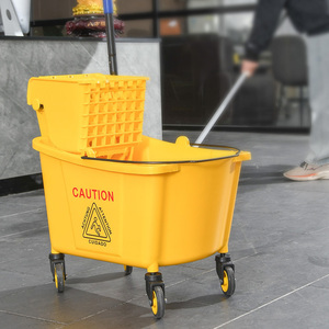 Seau <span class=keywords><strong>à</strong></span> serpillière professionnel ProMfg en plastique épaissi avec essoreuse manuelle, conception mobile, roues silencieuses, capacité <span class=keywords><strong>de</strong></span> 400 lb, réglable pour le nettoyage - Product Image 5