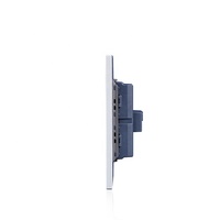 Prise américaine double 15A 16A blanche avec cadre PC ignifuge et finition douce au toucher, compatible avec les prises thaïlandaises à 3 broches rondes