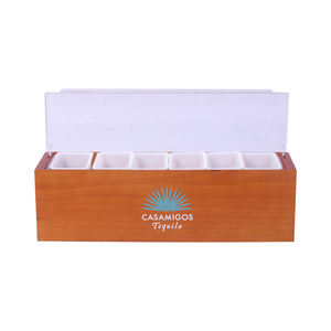 Porte-plateau à condiments rectangulaire en bois écologique avec <span class=keywords><strong>chambre</strong></span> à glace pour la nourriture <span class=keywords><strong>et</strong></span> le jardin à la maison - Product Image 2