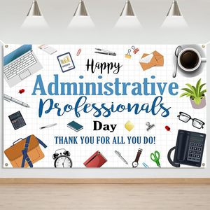 Fondo Fotográfico para el Día del Profesional Administrativo, Pancarta Decorativa para Fiesta con la Frase 'Gracias por Todo <span class=keywords><strong>lo</strong></span> que Haces', Personalizable - Product Image 1