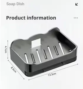 Non Perforated Square Wall Mounted Drainage Shelf For Household Bathroom Soap Box