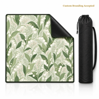 Tapis de mahjong Lily Valley sans règles, 31,5x31,5 pouces, tapis de poker, tapis de mahjong simple, tissu de mahjong, tapis pour tuiles de mahjong, sac de rangement