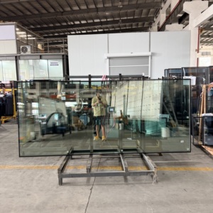 Verre trempé homogénéisé double argenté Low-E XDTB170 de 10 mm, vitrage structurel 12A combiné avec du verre trempé transparent de 10 mm - Product Image 5