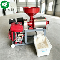 Nouvelle machine à broyer les céréales portable à moteur essence en acier inoxydable pour le broyage et la séparation de maïs, blé, pois, farine, haute capacité