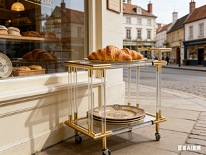 Transparant acryl & roestvrijstalen design hotelkamer servicekar, thuisbar trolley, restaurantgebruik - Product Image 2