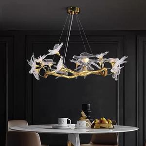 Lampadario di rame di lusso moderno per sala da pranzo camera da letto rondine lampada di medie dimensioni appeso per il progetto della Villa incluso - Product Image 1