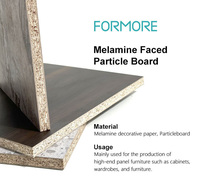 Panneau de particules en mélamine FORMORE E0 de première qualité 4x8ft 9mm-18mm pour meubles en bois avec surface finie, garantie 1 an