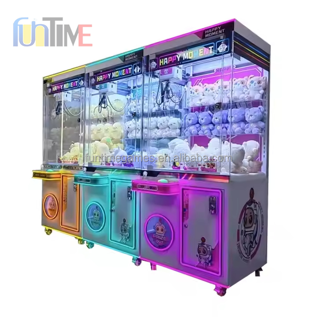 Wholesale Custom Coin Bill Operated Arcade Claw Crane Machine Cheap Doll Claw Machine with Bill Acceptor
