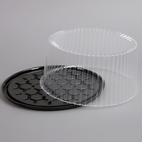 Récipients à gâteaux jetables en plastique écologique personnalisés avec couvercles dôme et planches pour transporter et servir les gâteaux