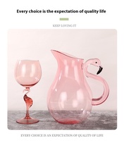 Verre à Vin Acrylique Soufflé Main Créatif Flamant Rose de Haute Qualité, Pied Haut en Plastique pour Vin Rouge, Cocktail, Champagne ou Vins Effervescents