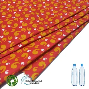 the factory wholesale100% polyester recycled printed fabric microfiber peach skin pongee plain printed fabric for clothes