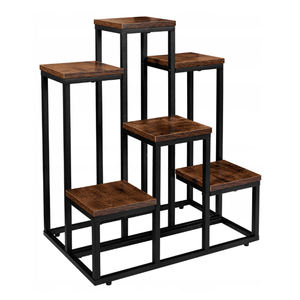 Support à plantes <span class=keywords><strong>en</strong></span> métal et <span class=keywords><strong>bois</strong></span> à étages, présentoir d'angle <span class=keywords><strong>sur</strong></span> pied pour fleurs, support pour plantes pour la décoration du salon et du balcon - Product Image 1
