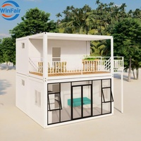WinFair Chine Villa de luxe économique, Maison conteneur à deux chambres, Annexe blanche 20 pieds, la moins chère pour une installation rapide
