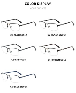 27631 Trendy <strong>Rectangle</strong> Half Rim Metal Eyeglasses Frame <strong>Men</strong> Semi-Rimless Optical Spectacles Business Style <strong>Glasses</strong> 2026 - Product Image 6