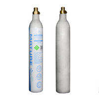 Réservoir de stockage de CO2 sous pression en aluminium de qualité alimentaire 0,6 L avec valve