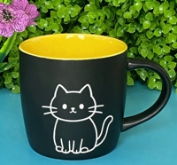 Mug à café en céramique 11 oz, intérieur coloré, extérieur noir mat, avec impression personnalisée, 2026