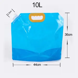 Collapsible Water Tank 1.3 Gallon/5L 2.6 Gallon /10L No-Leak Freezable Portable BPA Free Food Grade Plastic Bag