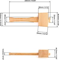 Palu Kayu, Palu Es Manual 9,5 inci, Palu Kayu Beech Solid, Palu Tukang Kayu, Alat Pertukangan Kayu