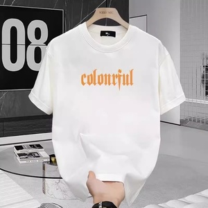 T-shirt a maniche corte in puro cotone traspirante da 230 g, stile americano geometrico, per giovani, uomo e donna, <span class=keywords><strong>moda</strong></span> estiva di marca - Product Image 4