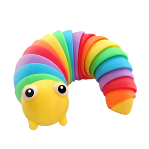 2 Piezas de Juguete Sensorial de Oruga Arcoíris, Juguetes de Plástico para Aliviar el Estrés, para Niños y Adultos con Autismo y TDAH - Product Image 1