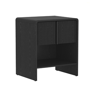 Nightstand In Black With <b>Storage</b> <b>Drawers</b> <b>For</b> Bedroom Use - Product Image 6