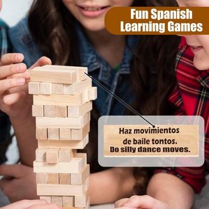 Jenga para niños, juego de apilar bloques para niños, juego interactivo de construcción de bloques entre padres e hijos, juego de mesa educativo, regalo. - Product Image 2