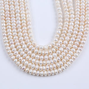 Perle de Zhuji 9-10mm, perle d'eau douce naturelle blanche ronde, perle en vrac, fabrication de bijoux faits main avec couleur - Product Image 3