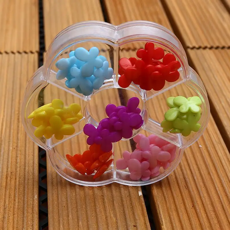 21867 Plastic Bead Storage Containers,-7 Compartments, Flower Shape packing beads/findings 10.3x9.6x1.75cm