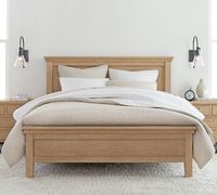 Lit king-size en bois de luxe au design minimaliste simple, style rustique de ferme