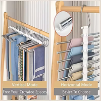 MIXWARES Cintres à jeans, porte-pantalons, porte-écharpes, cintres magiques pour pantalons, organisateur, porte-pantalons multifonctionnel