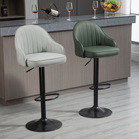 Tabouret de bar moderne et économique en cuir PU, réglable en hauteur, pour cuisine extérieure, bar et bureau