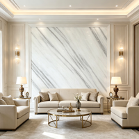 Dalles de marbre blanc naturel Lotus très demandées, idéales pour la décoration des murs d'hôtel, des escaliers intérieurs et des îlots de cuisine