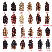 Extensions de cheveux synthétiques tressés pré-bouclés Jumpy Bouncy Crochet Hair Ombre Brown Loose Wave de 12 pouces, 150g, pour tête entière, boucles baguette