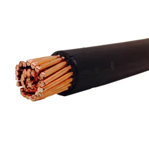 Cabo de alimentação de baixa tensão para construção UL preto COPPER 1/C 4 AWG CLASSE B XLPE isolado verde XHHW-2 600 V