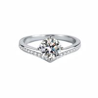 DEZYVIA Bague Couronne Princesse en Acier Inoxydable Plaqué Platine avec Moissanite et Zircon Cubique Certifiée par un Certificat Tierce Partie pour Mariage Féminin