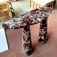 Console d'entrée de luxe au design moderne en marbre écologique et durable, table d'appoint en pierre naturelle pour salon, cuisine et salle à manger