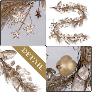 Eaglegits-Decoración de puertas del hogar, centros comerciales en <span class=keywords><strong>cascada</strong></span>, aguja de pino Artificial de invierno, <span class=keywords><strong>guirnalda</strong></span> de árbol de Navidad preiluminada con luz LED - Product Image 3