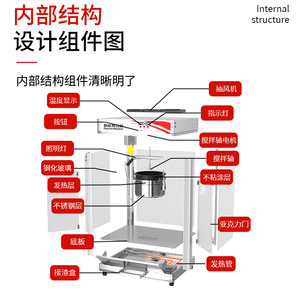 Smart <b>Popcorn</b> <b>Machine</b> Commercial Electric Stainless Steel Glass Cover Butterfly Spherical Ring Shape Popper Catering Use - Product Image 3