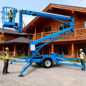 14m Telescopic Folding Arm <b>Hydraulic</b> Towable Boom <b>Lift</b> Trailer Mounted <b>Man</b> <b>Lift</b> Boom <b>Lift</b> for Aerial Work - Product Image 5