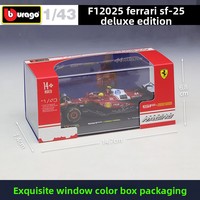 BBURAGO 1:43 2025 SF25 Voiture miniature en métal moulé sous pression avec vitrine pour collectionneurs, cadeau, vente en gros