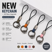 Porte-clés en cuir PU multicolore en gros, avec logo personnalisé en relief, texture en alliage, durable, pour cadeaux promotionnels d'entreprise