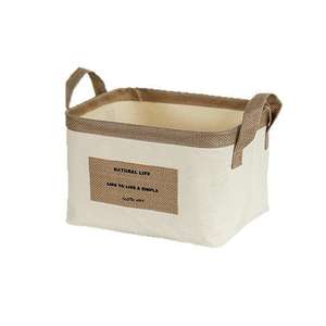 Panier de rangement en toile Cotton Way, rectangulaire, pliable, avec poignées, pour la maison - Product Image 4