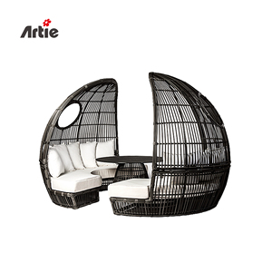 Artie'nin orijinal tasarım lüks hintkamışı bahçe mobilyası kesit kanepe bahçe mobilyaları PE Rattan şezlong büyük Daybed - Product Image 5