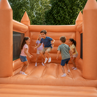 Tissu PVC tissé imperméable 500D 18x18 pour Air Dancer, motif Orange Festif, pour promotions d'Halloween
