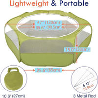 Tente de protection durable pour chat de petite taille avec housse zippée, parc pliable imperméable pour usage intérieur